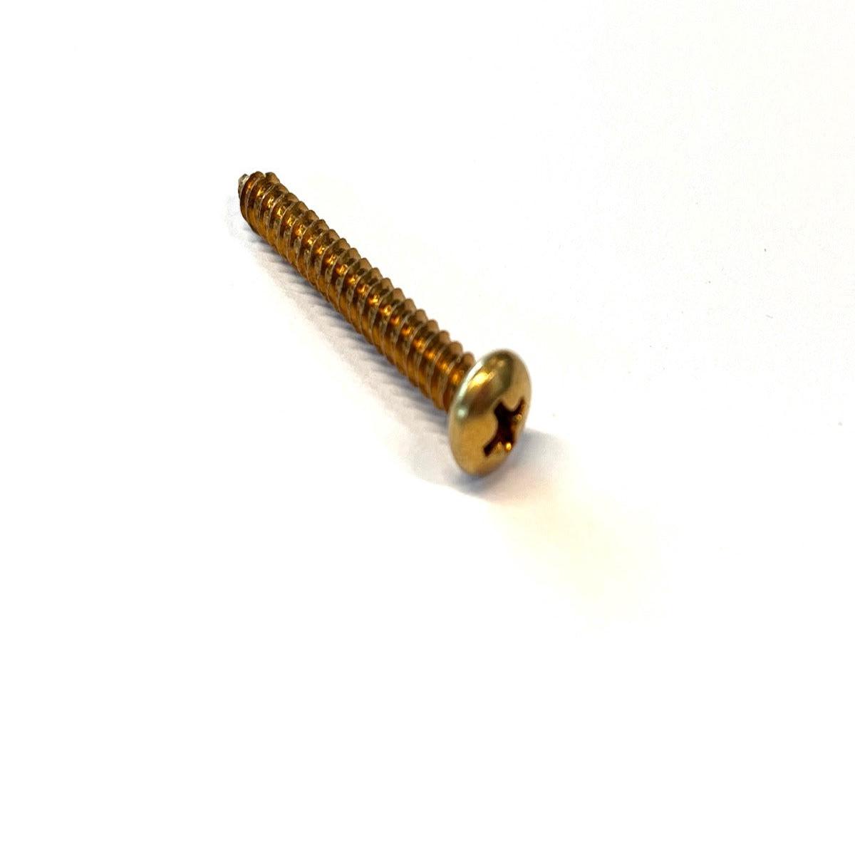 Airstream #8 x 1.25″ Phillips Panhead Screw, Brass Gold – 320128