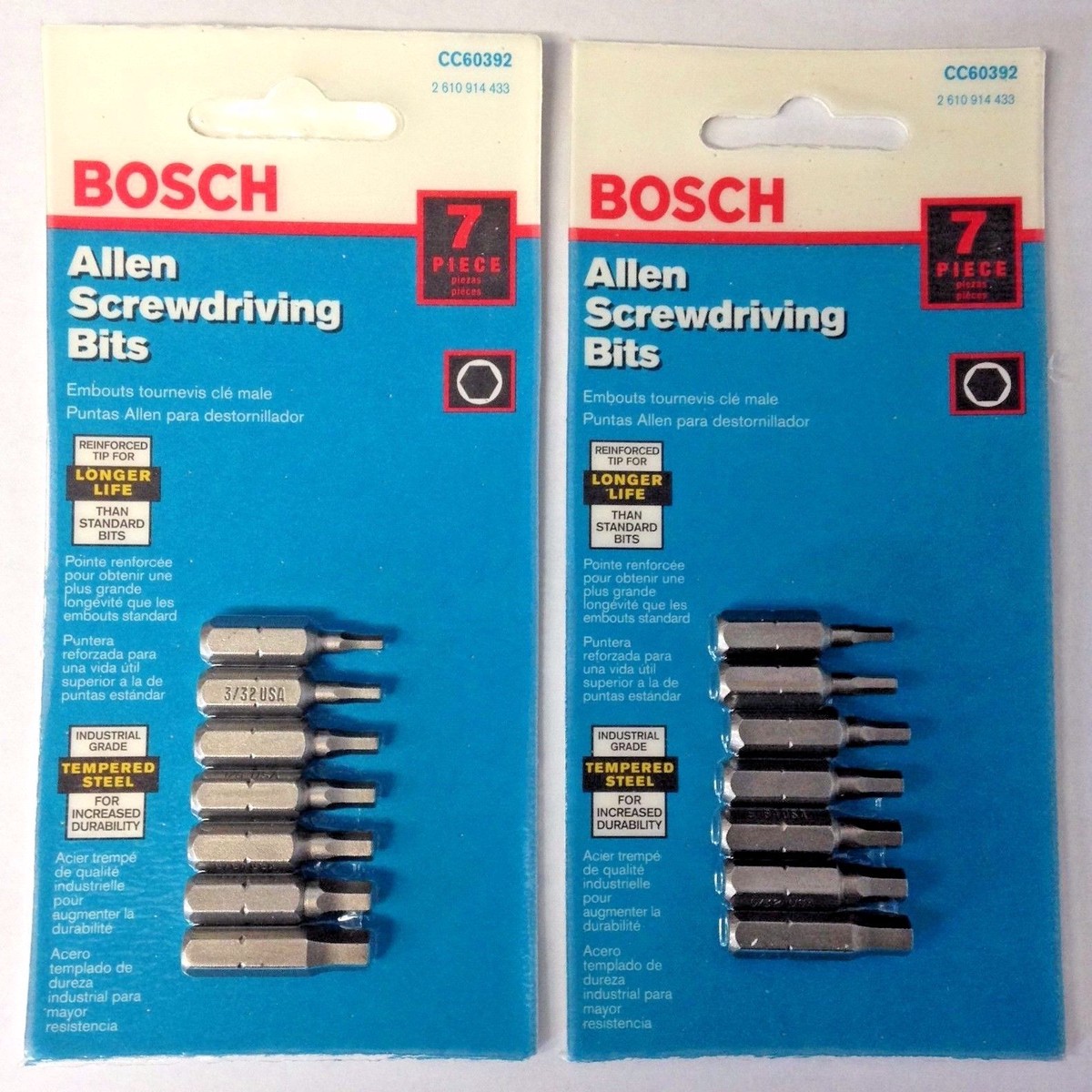 Bosch 7pc ClicChange Chuck & Bits Set (Screwdriving Bits) USA 2-Packs CC60392