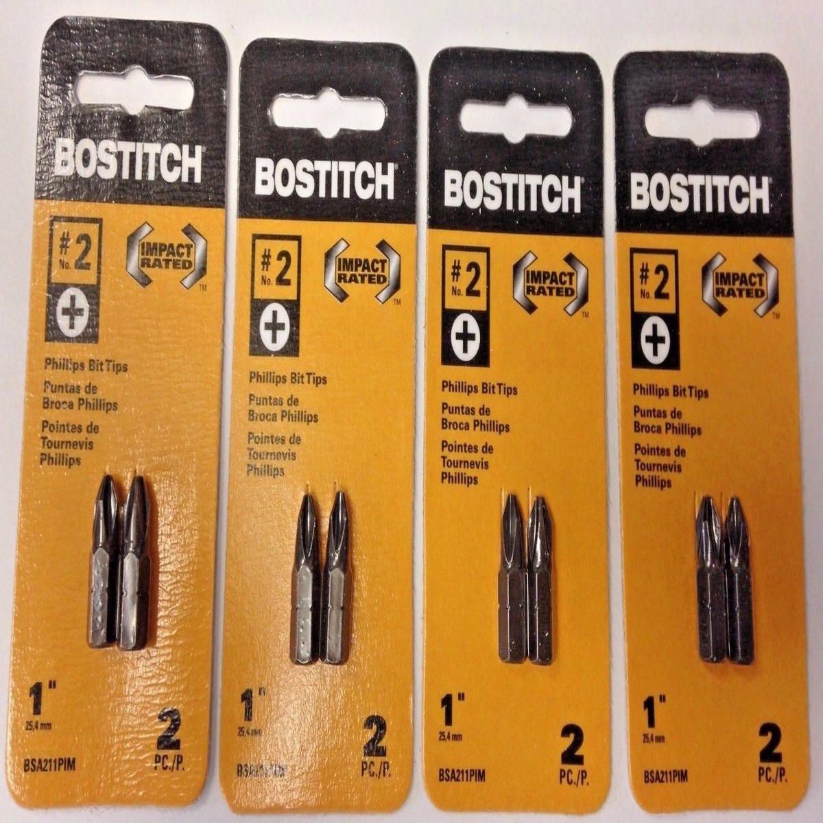 Bostitch BSA211PIM #2 1″ Phillips Bit Tips 4-2 Packs