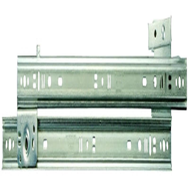 Knape & Vogt 1300P ZC 20 Drawer Slide, 75 lb, 20 in L Rail, 1/2 in W Rail, Steel, Zinc