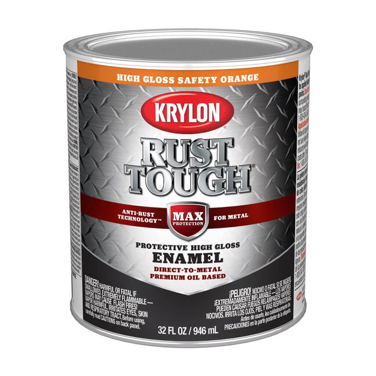 Krylon Rust Tough Rust Preventative Paint Gloss Safety Orange 1qt