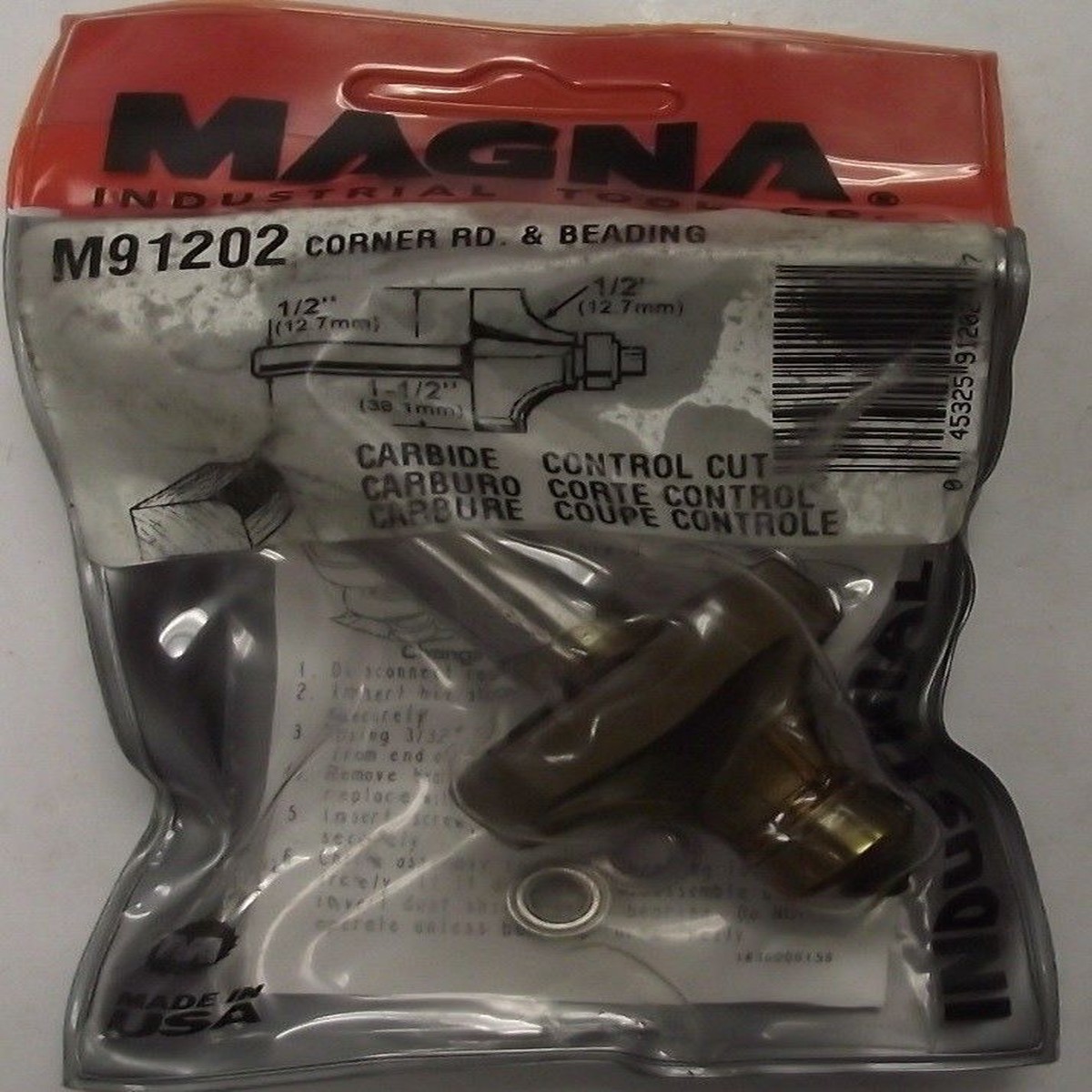 Magna Corner Round 1/2″ Beading Router Bit 1/2″ Shank USA M91202