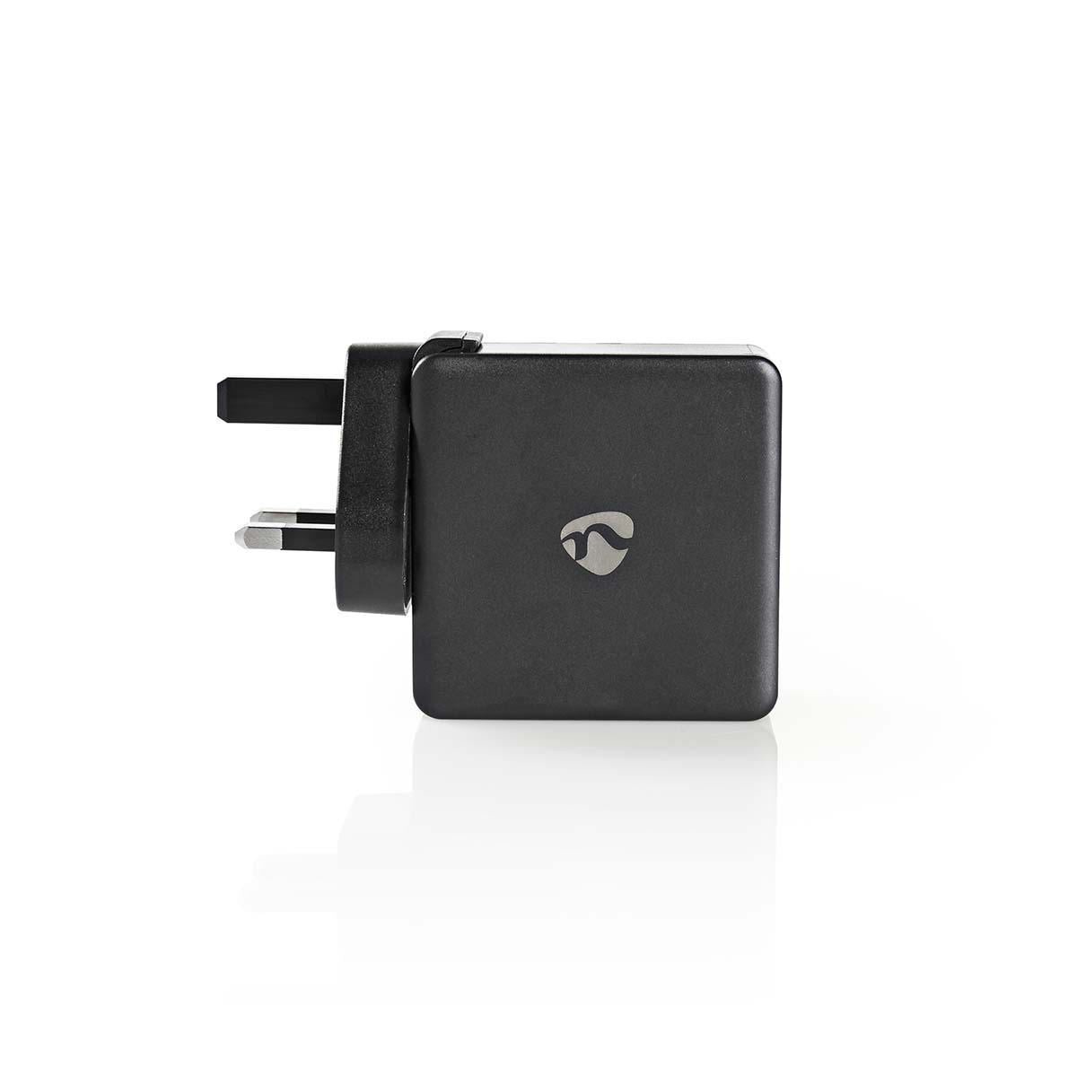 Nedis Wall Charger 3.0A USB (QC)/USB-C Power Delivery 30W Black WCPD30W110BKUK