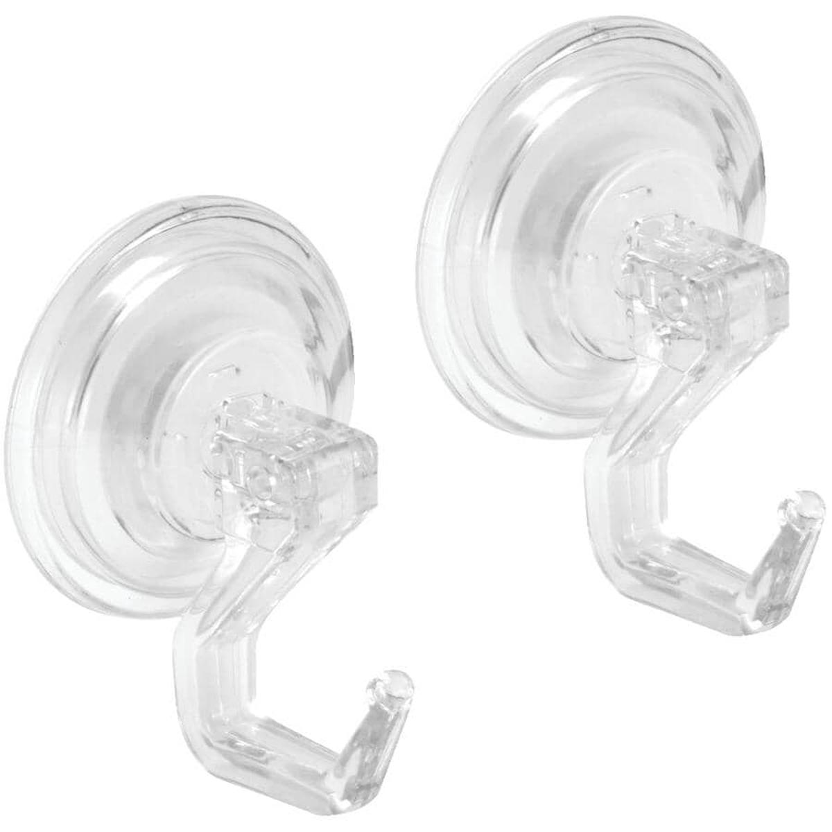 PowerLock Suction Cup Robe Hooks 8211 Clear 2 Pack