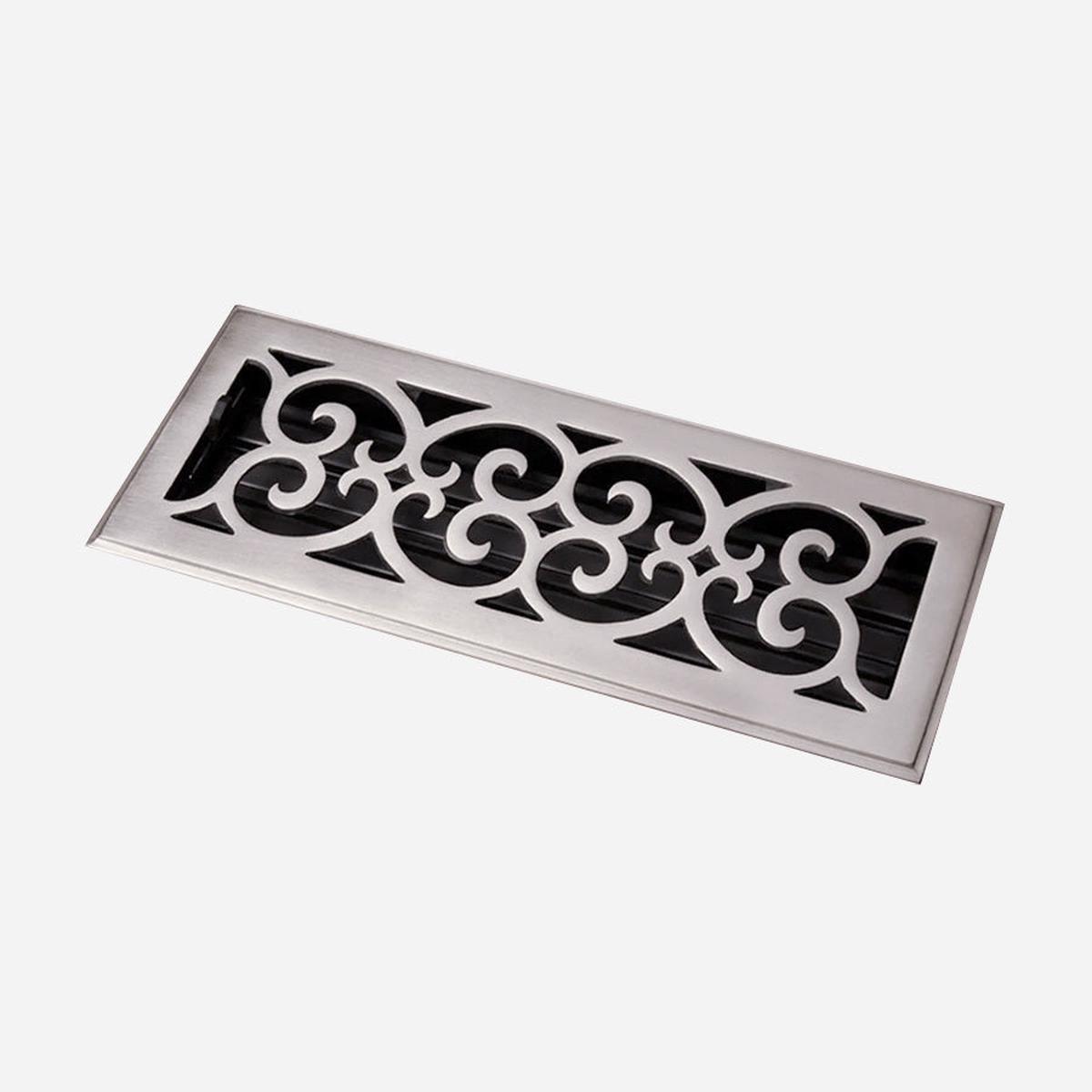 Scroll Brass Vent Cover – Polished Chrome | 6″ x 14″