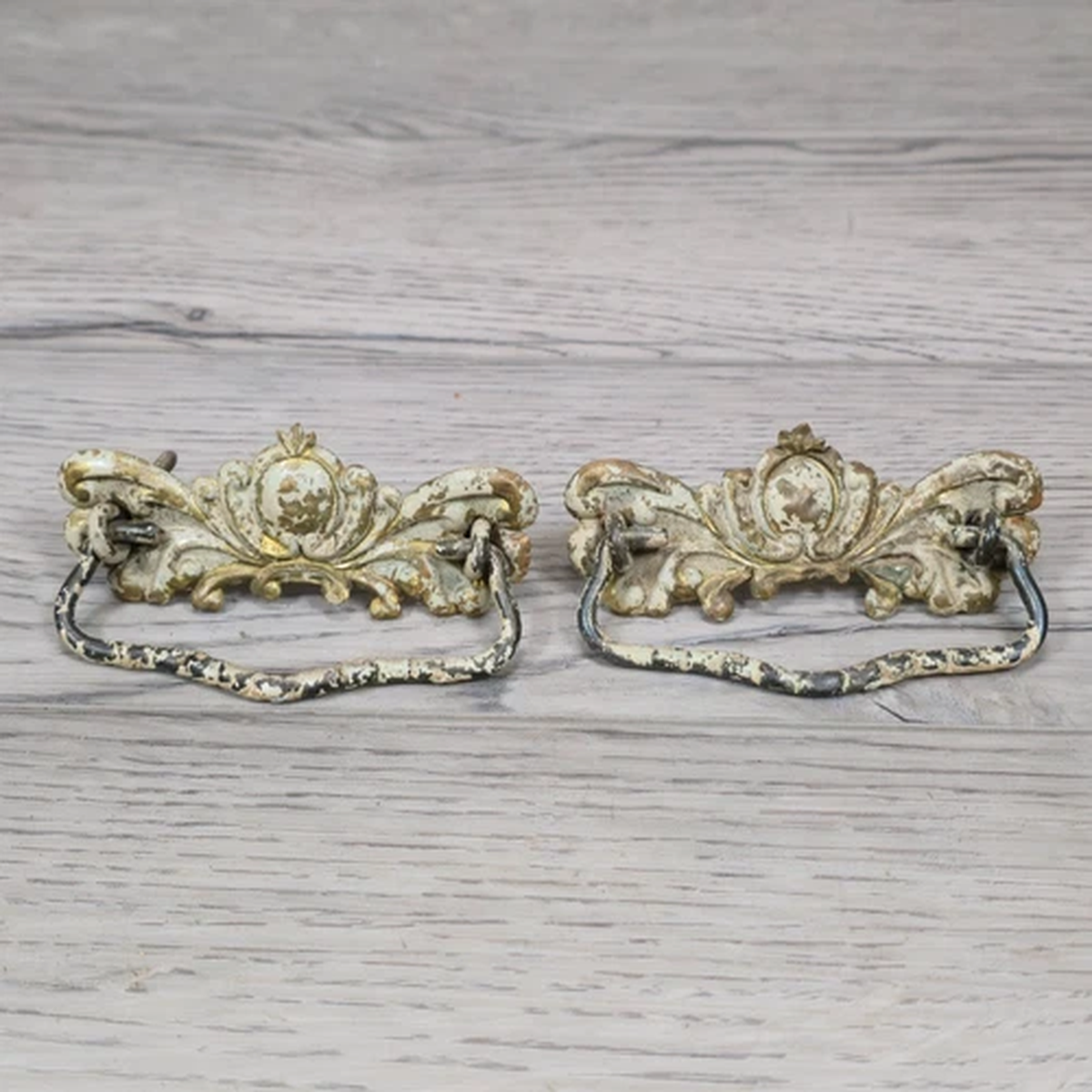 Set of 2 Vintage Brass Edwardian Drawer Pulls 3″ CTC Ornate Classic Dresser Bail