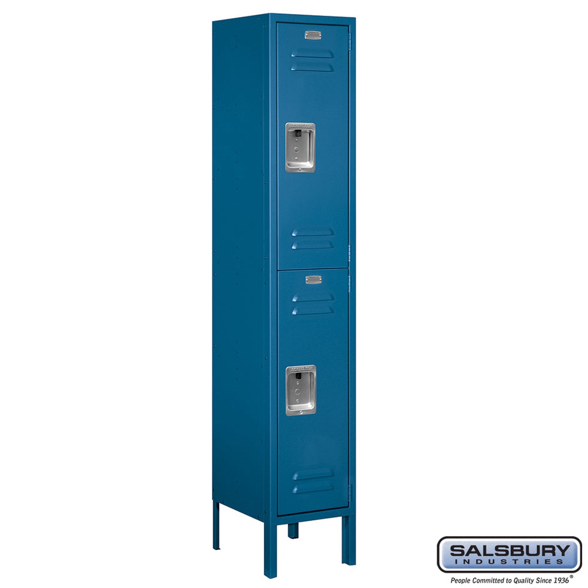 12″ Wide Double Tier Standard Metal Locker – 1 Wide – 5 Feet High – 12 Inches Deep – Blue – Unassembled
