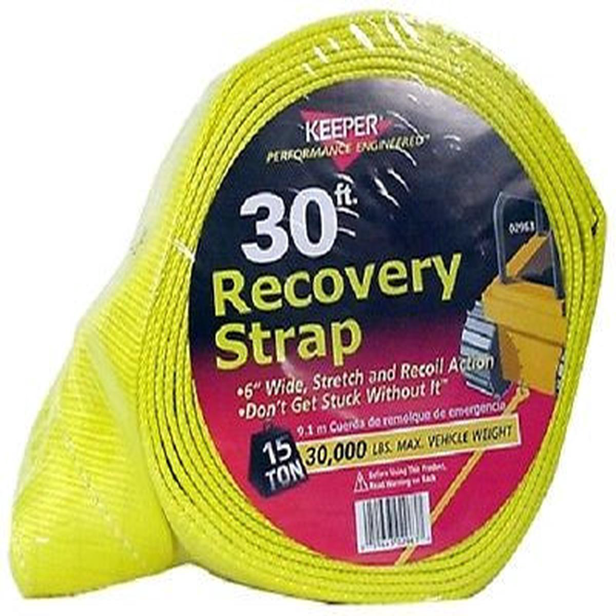 (5) ea Keeper 02963 68221 x 308217 30000 lb HD Vehicle Recovery Straps w Loop Ends