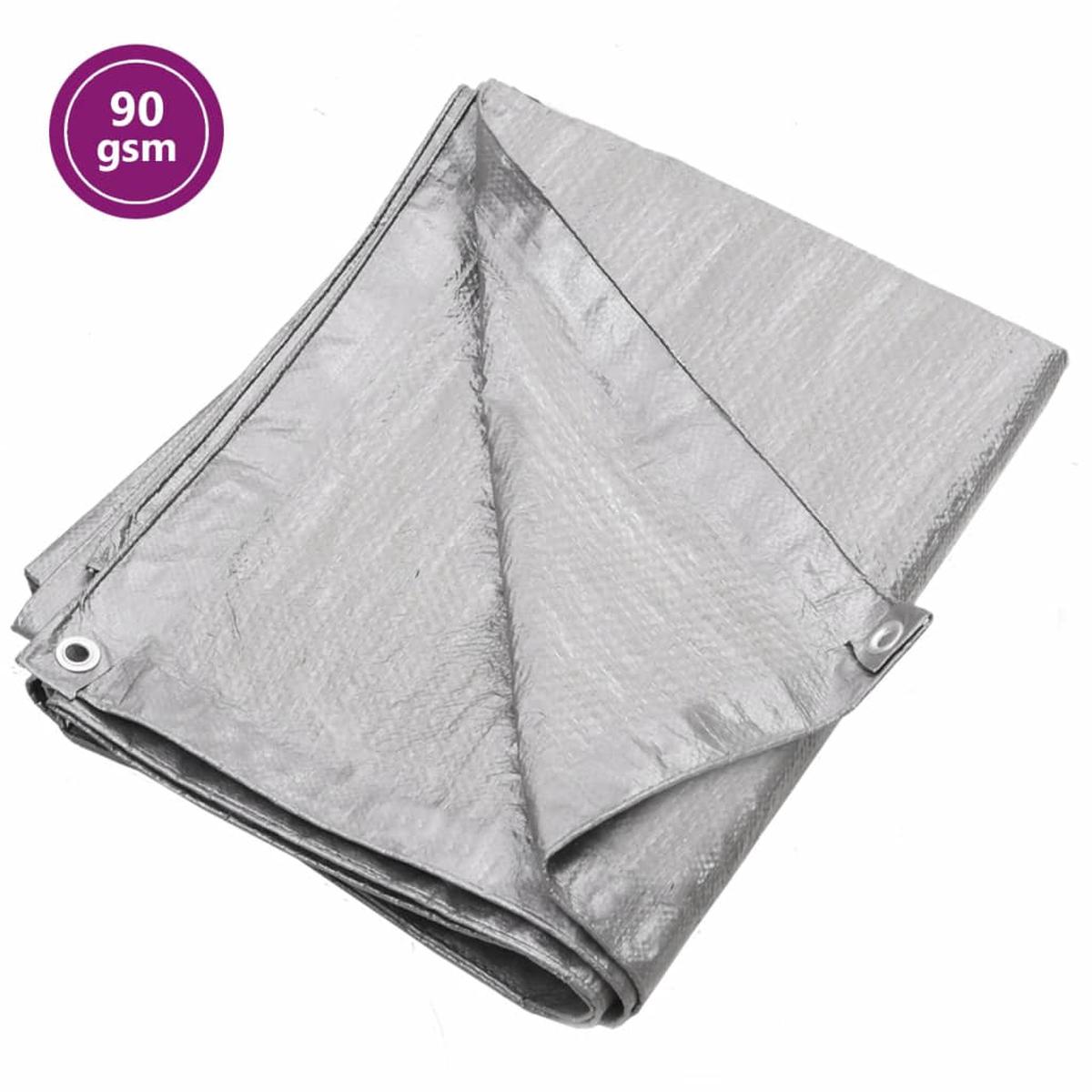 Berkfield Tarpaulin 90 g/m_ 4×4 m Grey HDPE