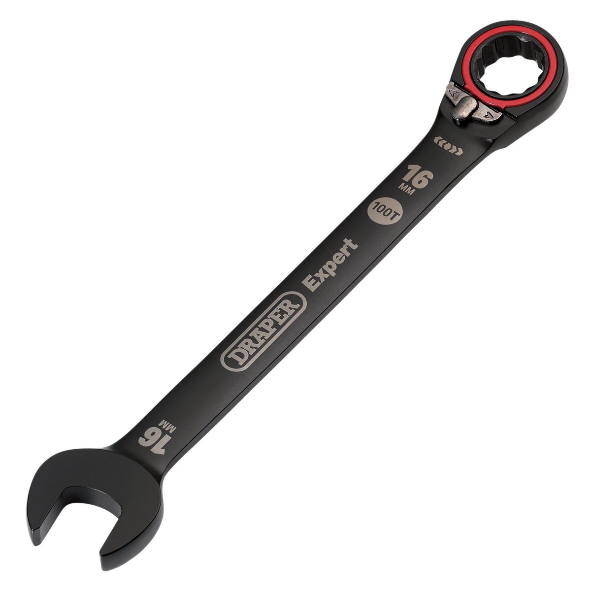 Draper Expert HI-TORQ Metric Reversible Ratchet Combination Spanner 16mm, Black
