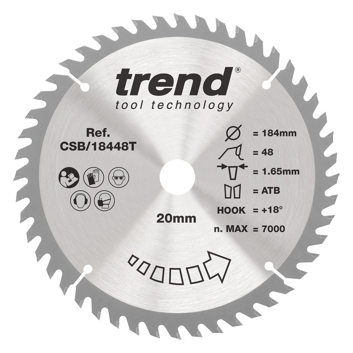 Trend Tools CSB/18448T Trend Wood Cordless Circular Saw Blade 184Mm X 20Mm X 48T