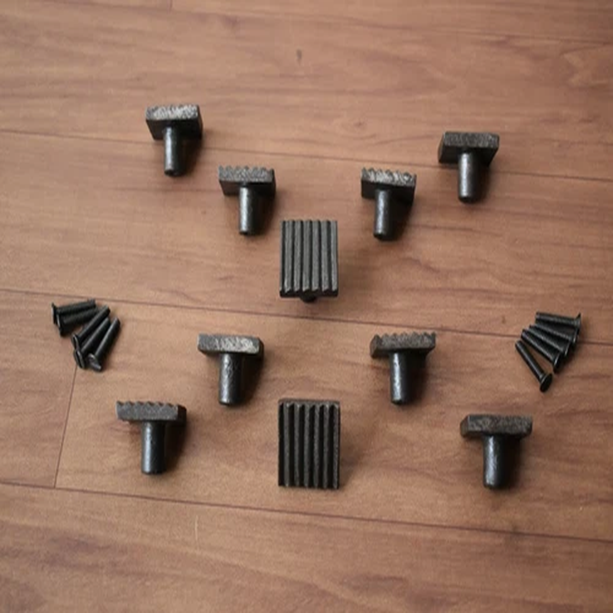 Vintage Old cast iron cabinet drawer gate knobs handle pull rustic 10 pcs