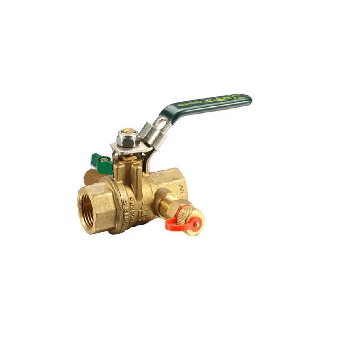 3/8″ BSP (10mm) Brass Ball Valve Lever Handle Female Female With Test Point and Mini Ball Valve Watermarked