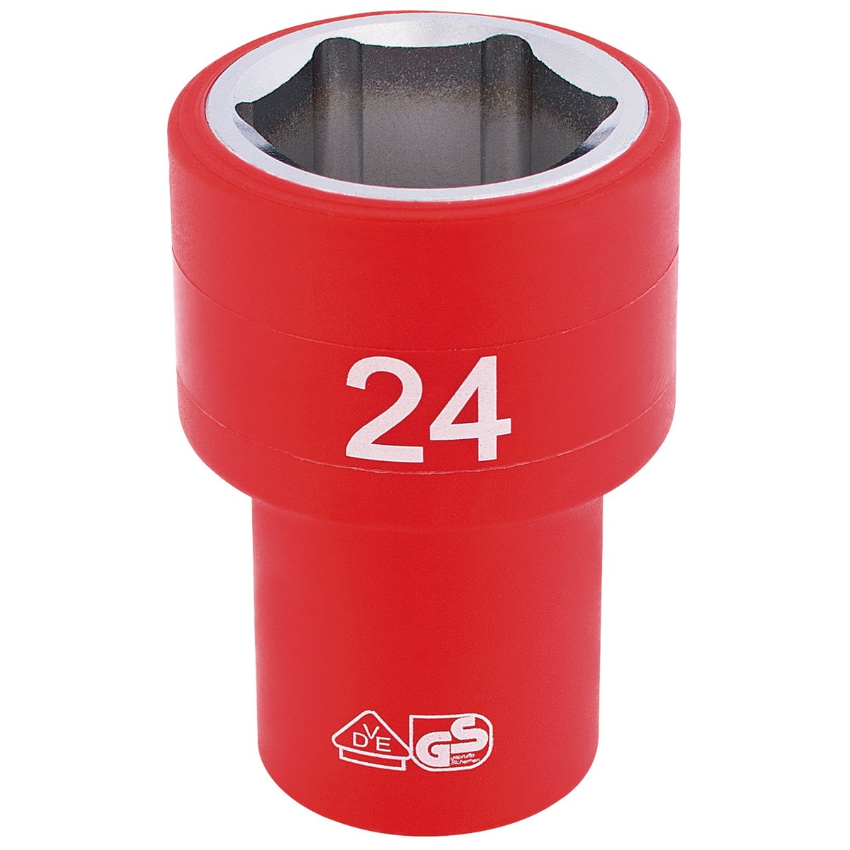 Draper 31954 Fully Insulated VDE Socket, 1/2″ Sq. Dr., 24mm