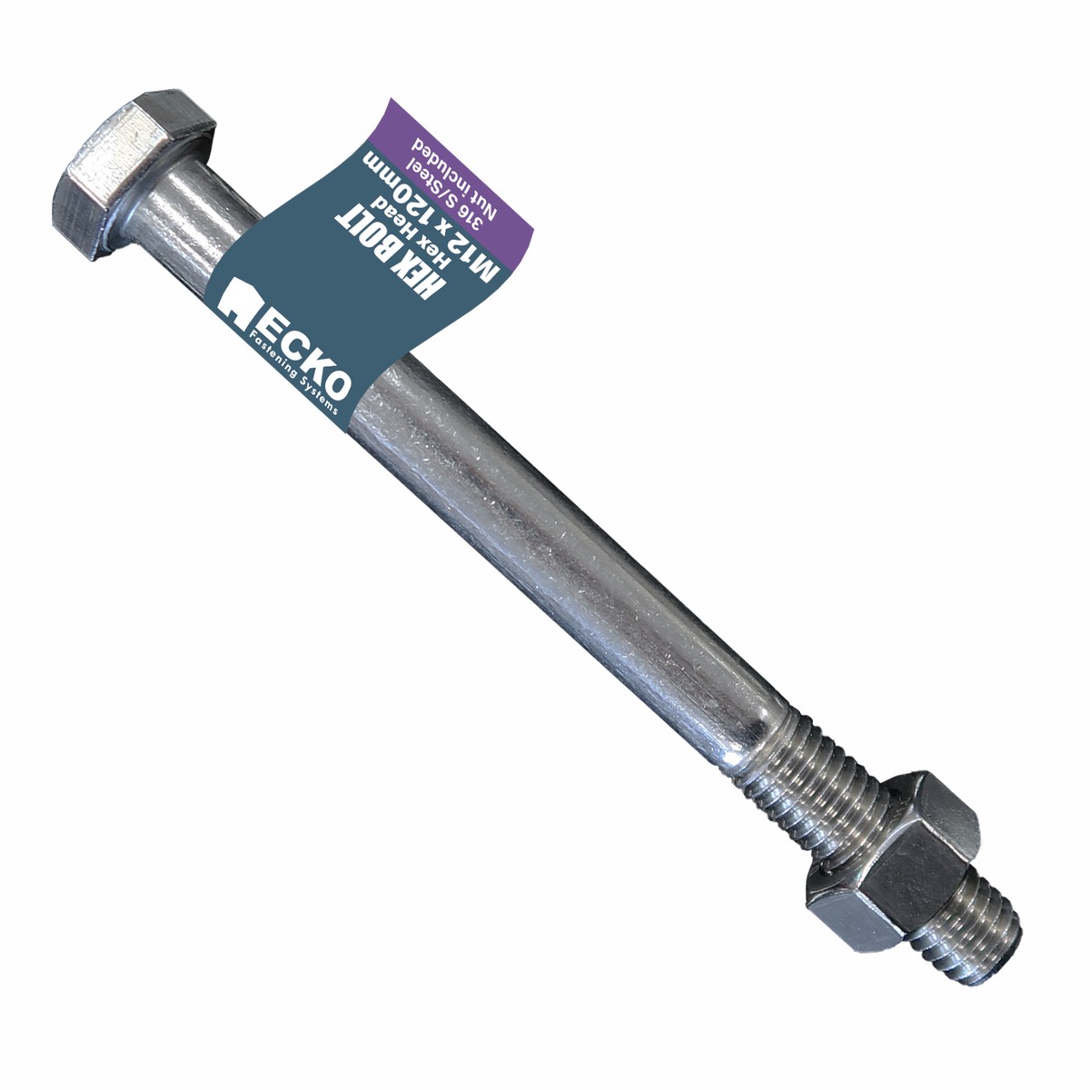 Ecko Engineering Bolt And Nut M12 X 280Mm 316 Stainless (50 Pack)