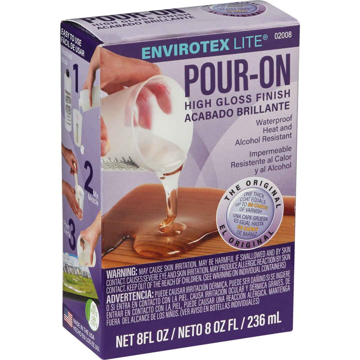 Envirotex Lite Pour-On 8 Oz High-Gloss Finish