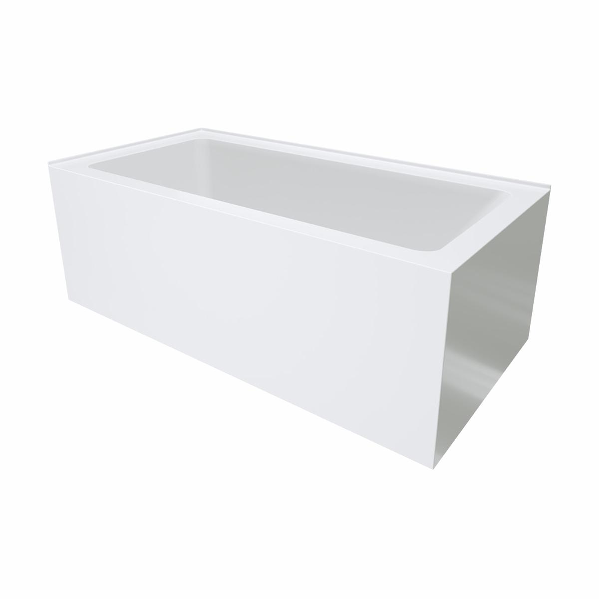 Fienza Sentor Right Hand Acrylic Corner Bath 1500mm with Overflow White