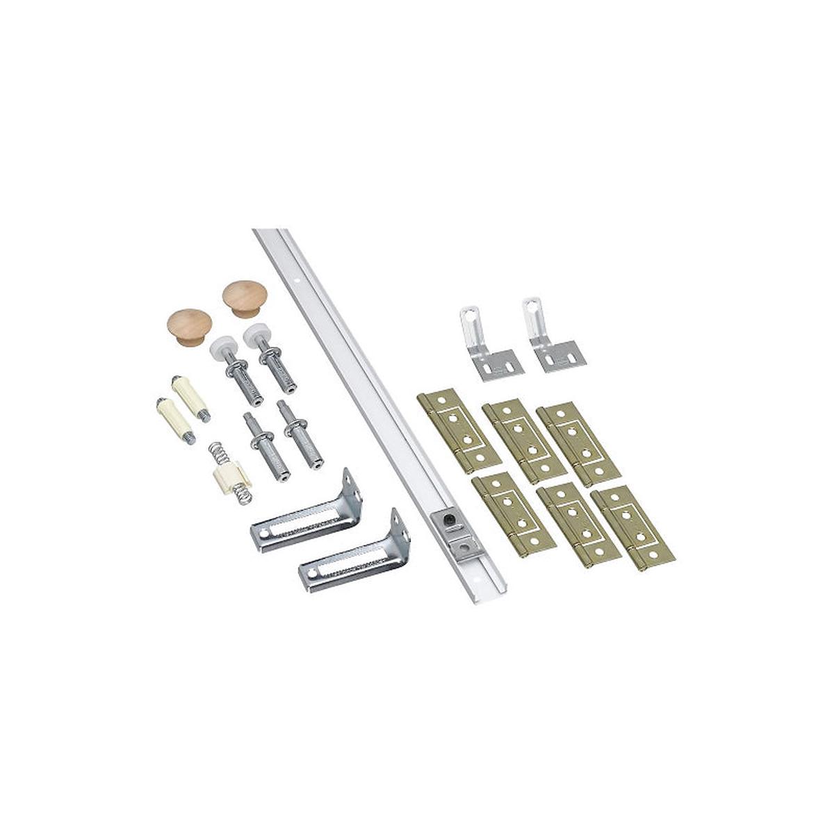 National Hardware N343-723 Folding Door Hardware Set, 48 in L Dimensions, Steel, Surface, For: Bi-Fold Doors