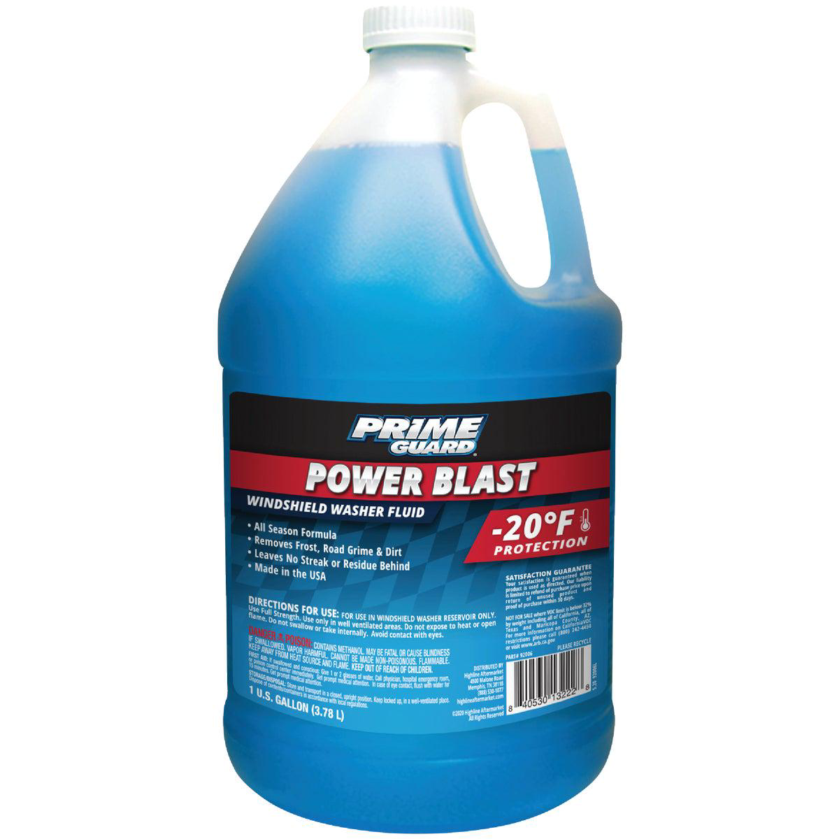 Prime Guard Power Blast 1 Gal -20 Deg F All Season Formula Windshield Washer Fluid with Antifreeze