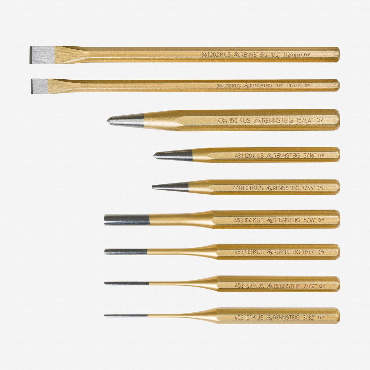 Rennsteig Punch and Chisel Set, 9 PIeces