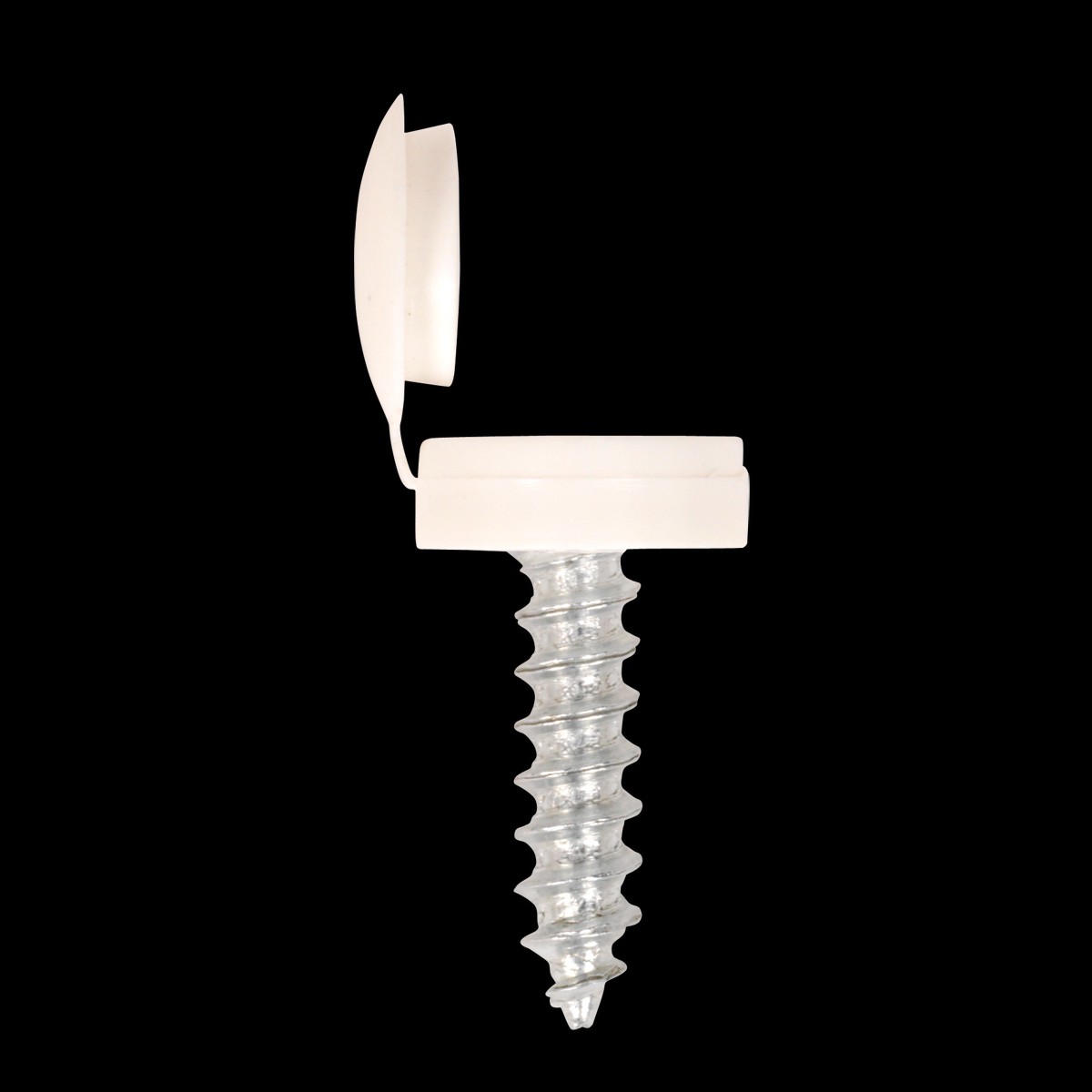 Sealey NPW50 White Numberplate Screw with Flip Cap 4.2 x 19mm – Pack of 50