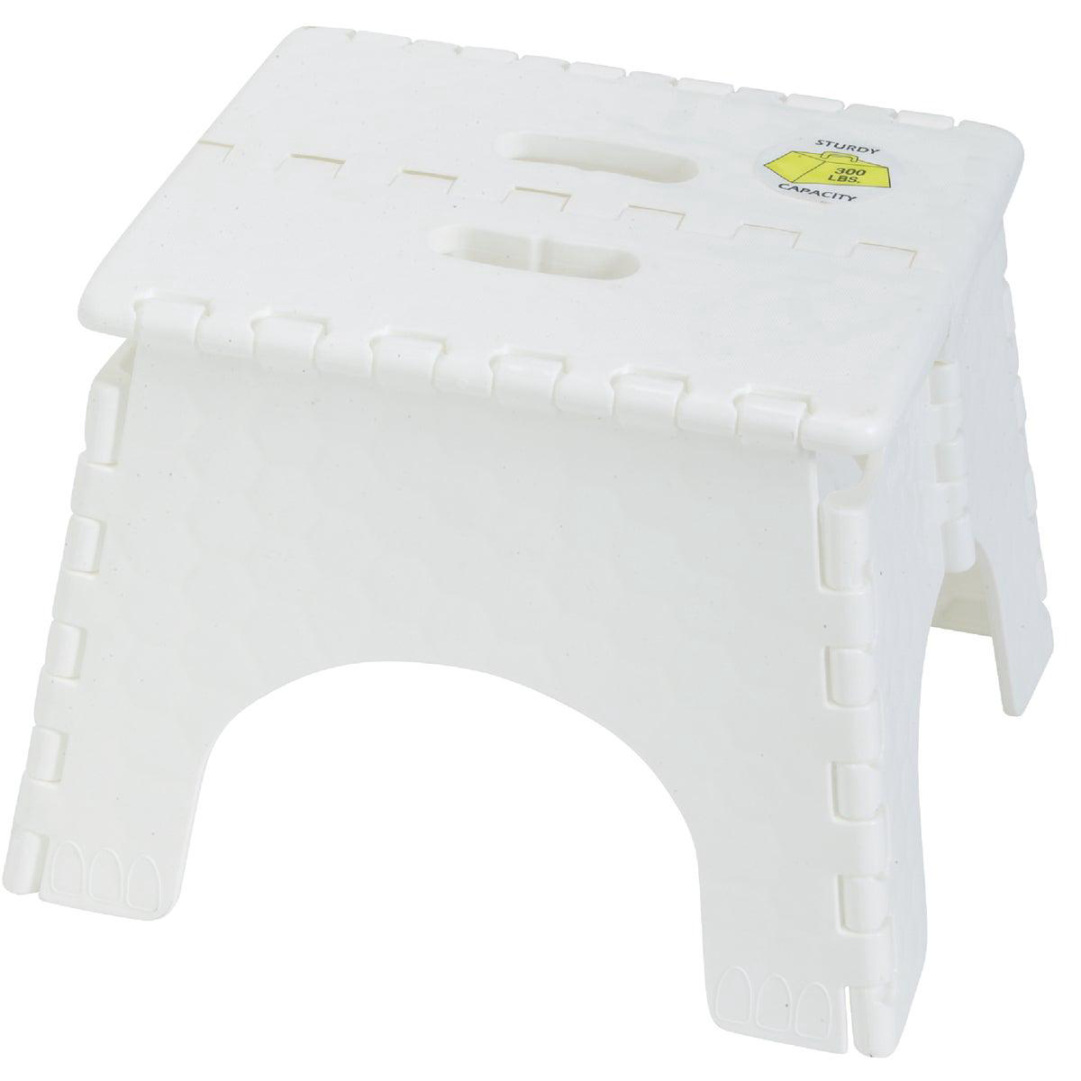 E-Z Foldz 9 In White 1-Step Folding Step Stool
