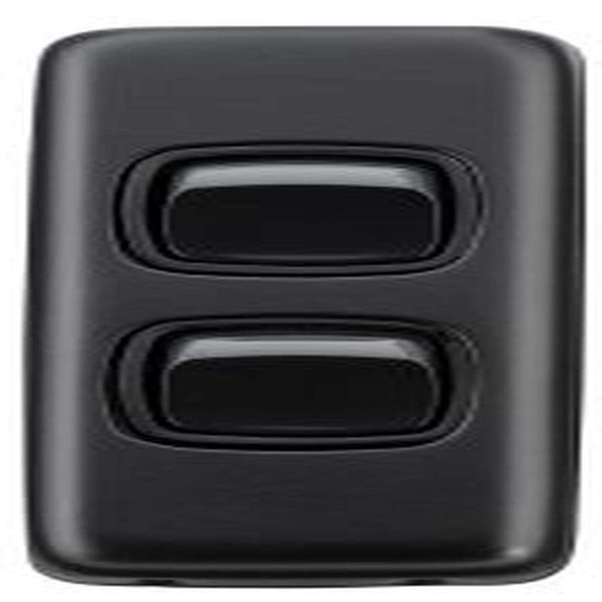 Flat Plate Rocker Switches by Tradco – 2 Gang H82xW30 | Matt Black