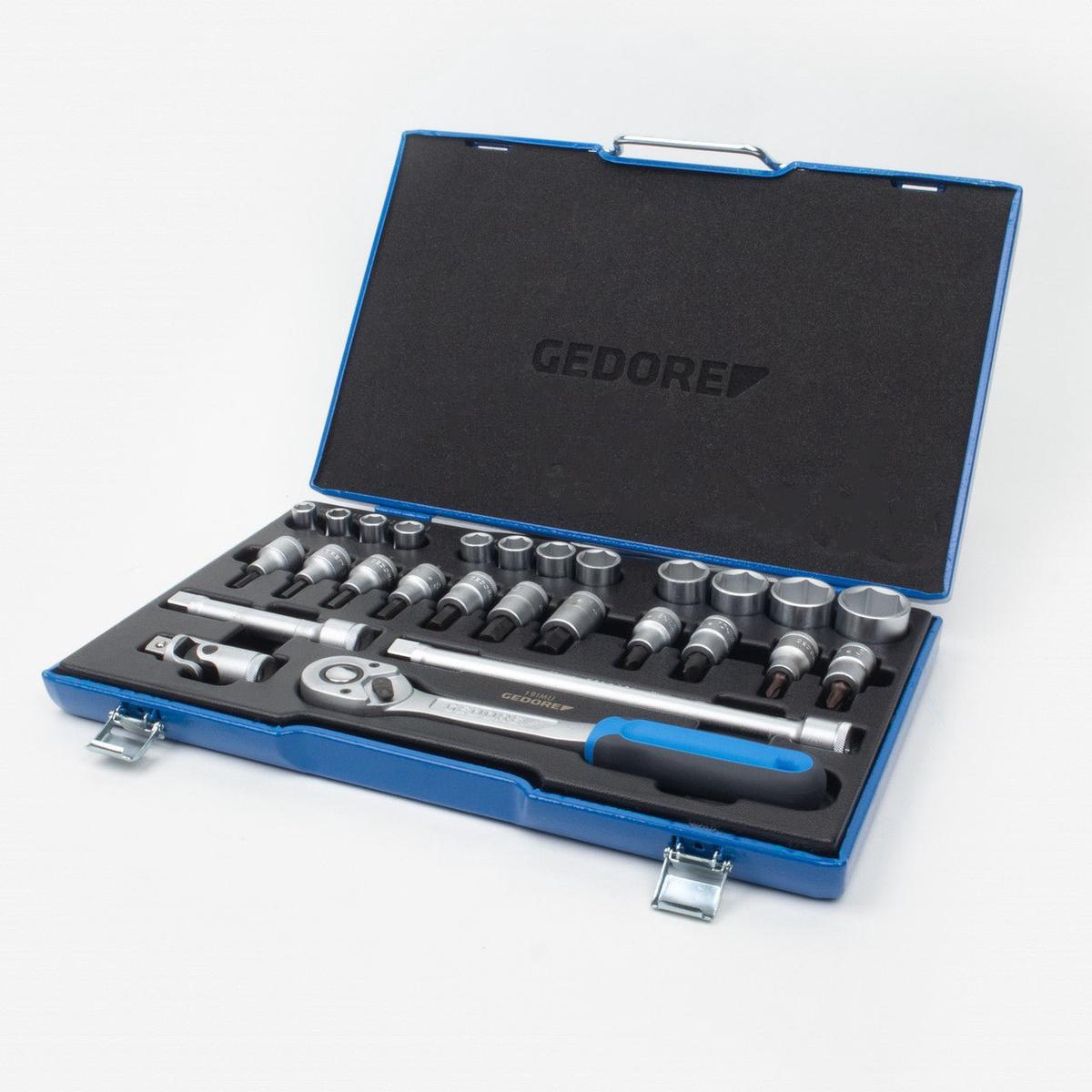 Gedore 19 IMU-10 Hex Socket Set 1/2″, 10-30 mm, 27 Pieces