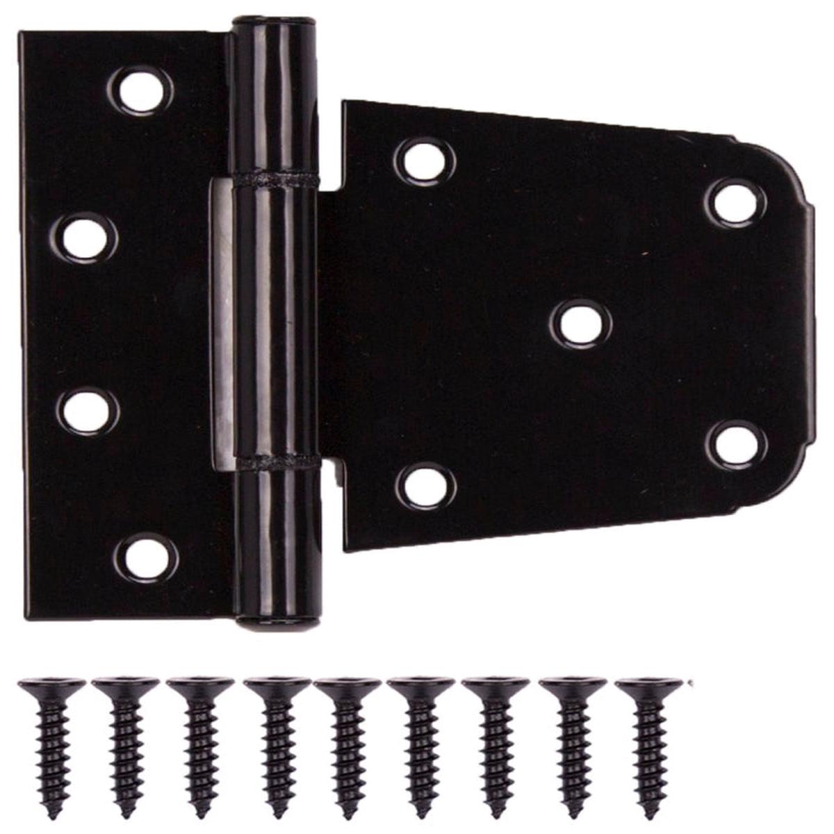 ProSource LR-183-PS Gate Hinge Steel Black Fixed Pin 180 deg Range of Motion 46 (Pair) lb