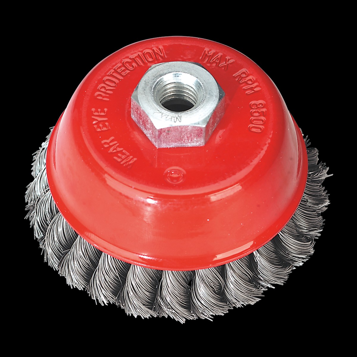 Sealey TKCB100 Diameter 100mm Twist Knot Wire Cup Brush M14 x 2mm