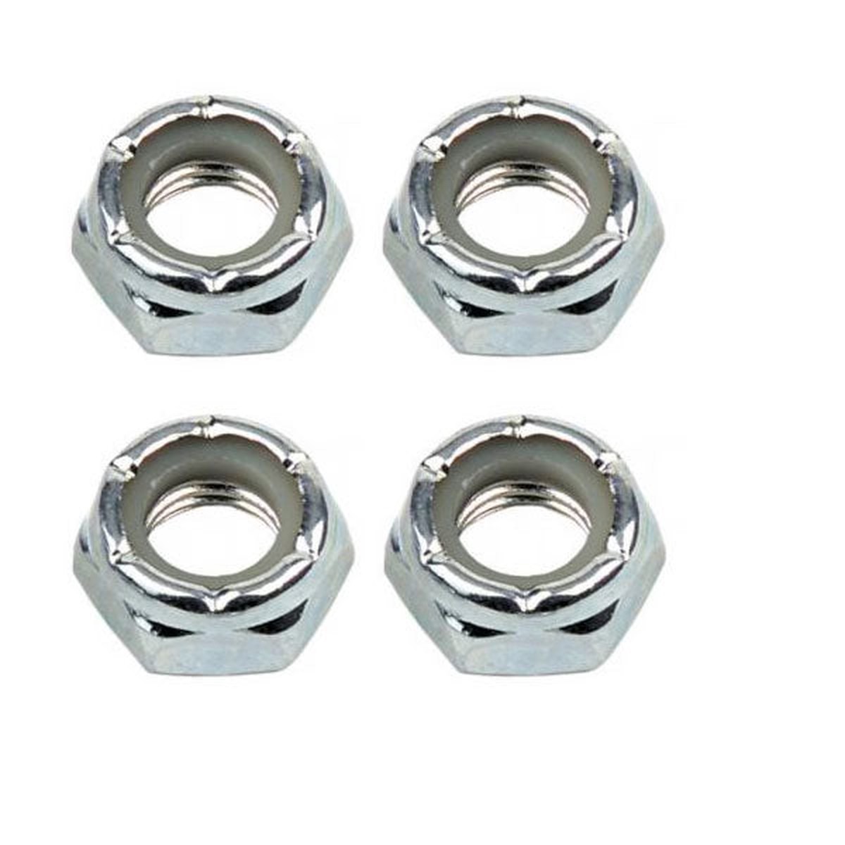 Shorty’s Hardware Skateboard Truck Replacement Axle Nuts 4 Pack Silver