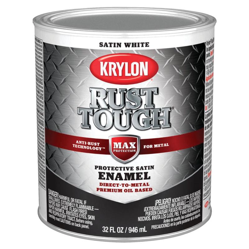 Valspar Anti-Rust Oil-Based Satin Armor Rust Control Enamel, White, 1 Qt.