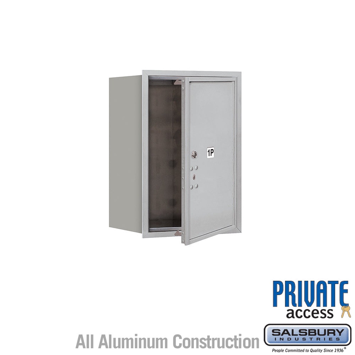 6 Door High Recessed Mounted 4C Horizontal Parcel Locker with 1 Parcel Locker in Aluminum with Private Access – Front Loading