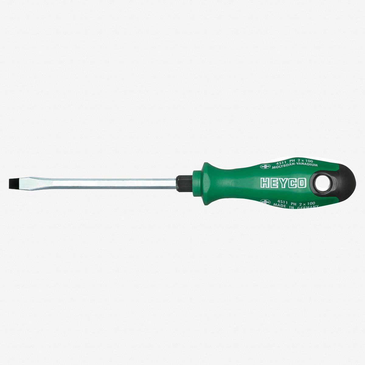 Heyco Slotted Engineers’ Screwdriver with 2K Handle, 10mm with Hexagon Blade and Bolster