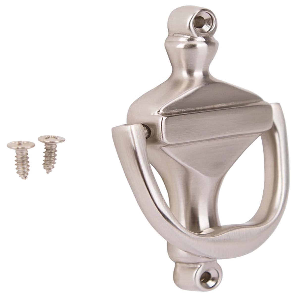 ProSource HR4003SN-PS Door Knocker Brass Satin Nickel 3-38 in Mounting Hole Center to Center