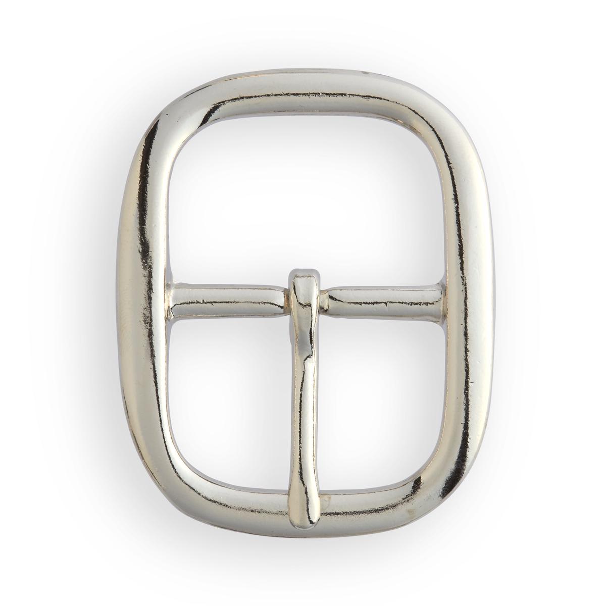 Rounded Center Bar Buckle – Silver | 1-1/2″ (38 mm)