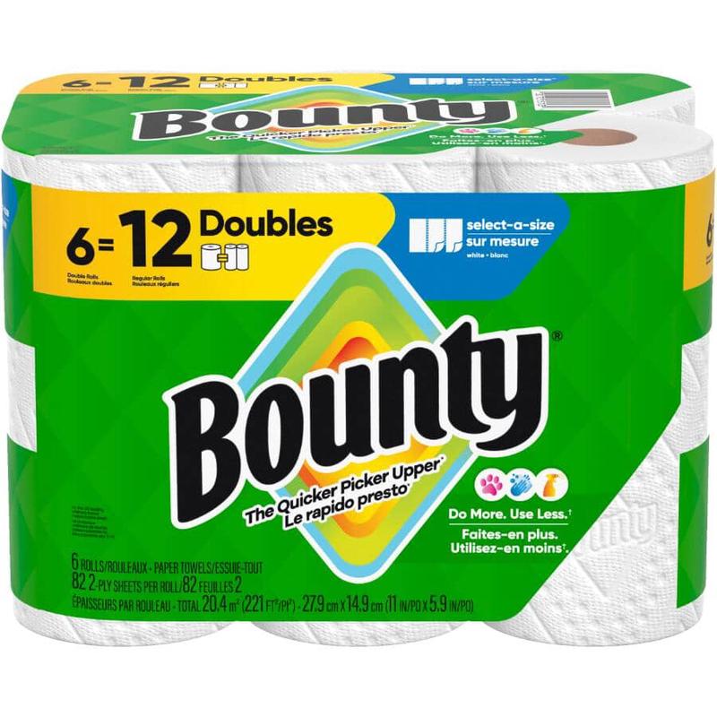 Select-A-Size Regular Paper Towels – White, 2 Ply, 82 Sheets, 6 Double Rolls