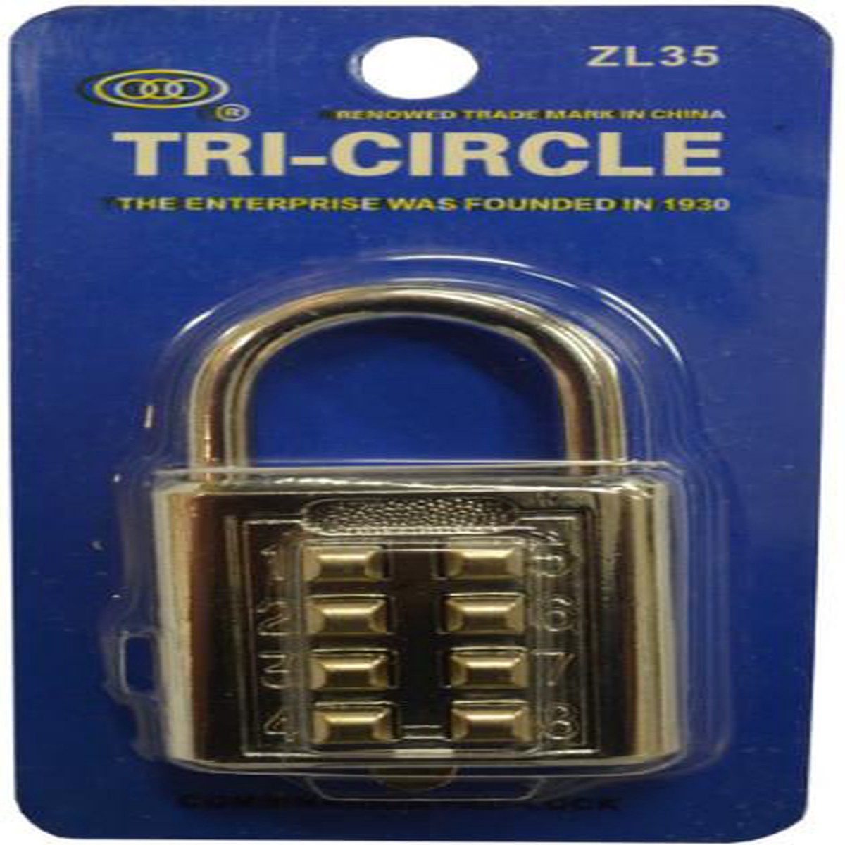 Tri-Circle Push Button Combination Padlock – #ZL35 35mm
