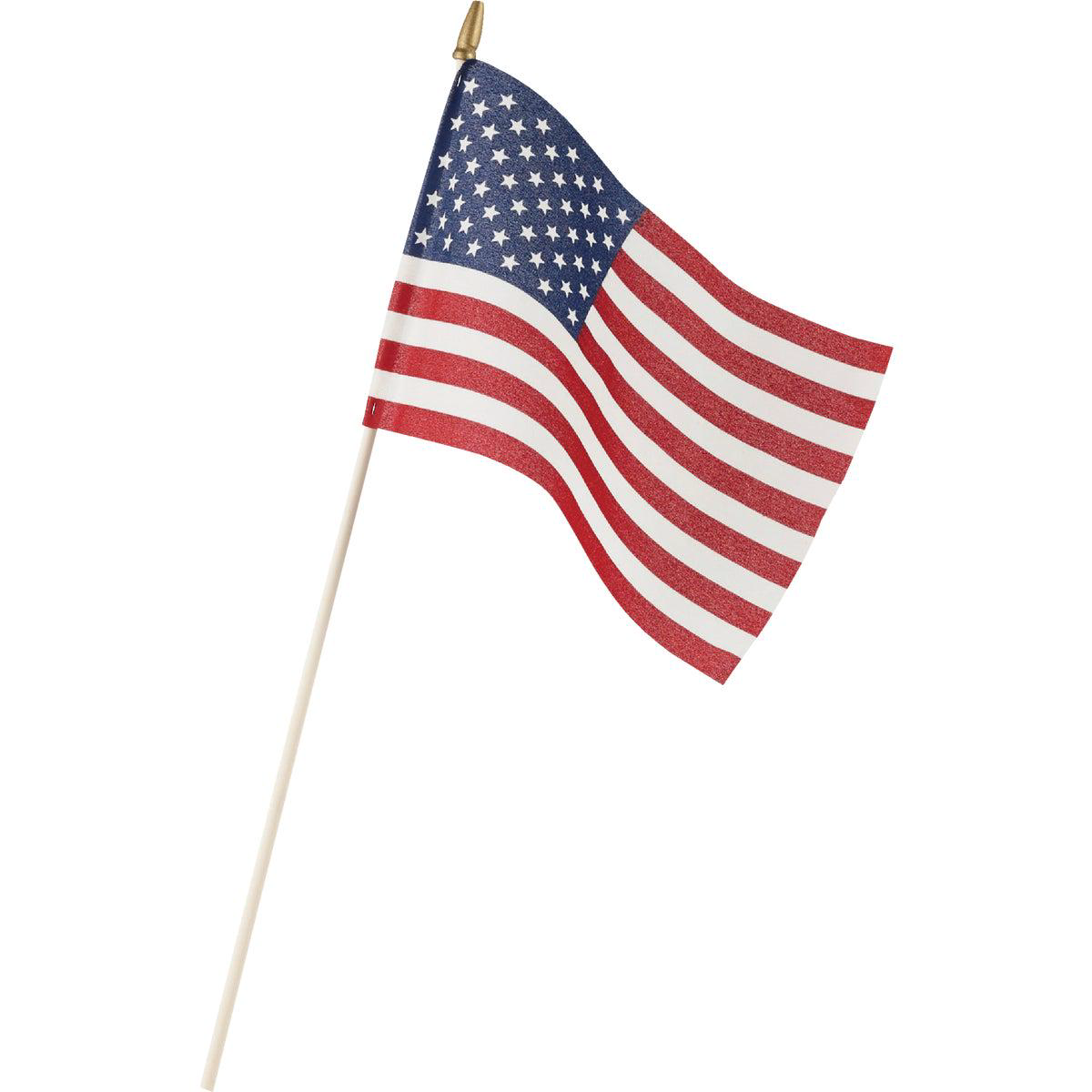 Valley Forge 8 In x 12 In Polycotton Stick American Flag