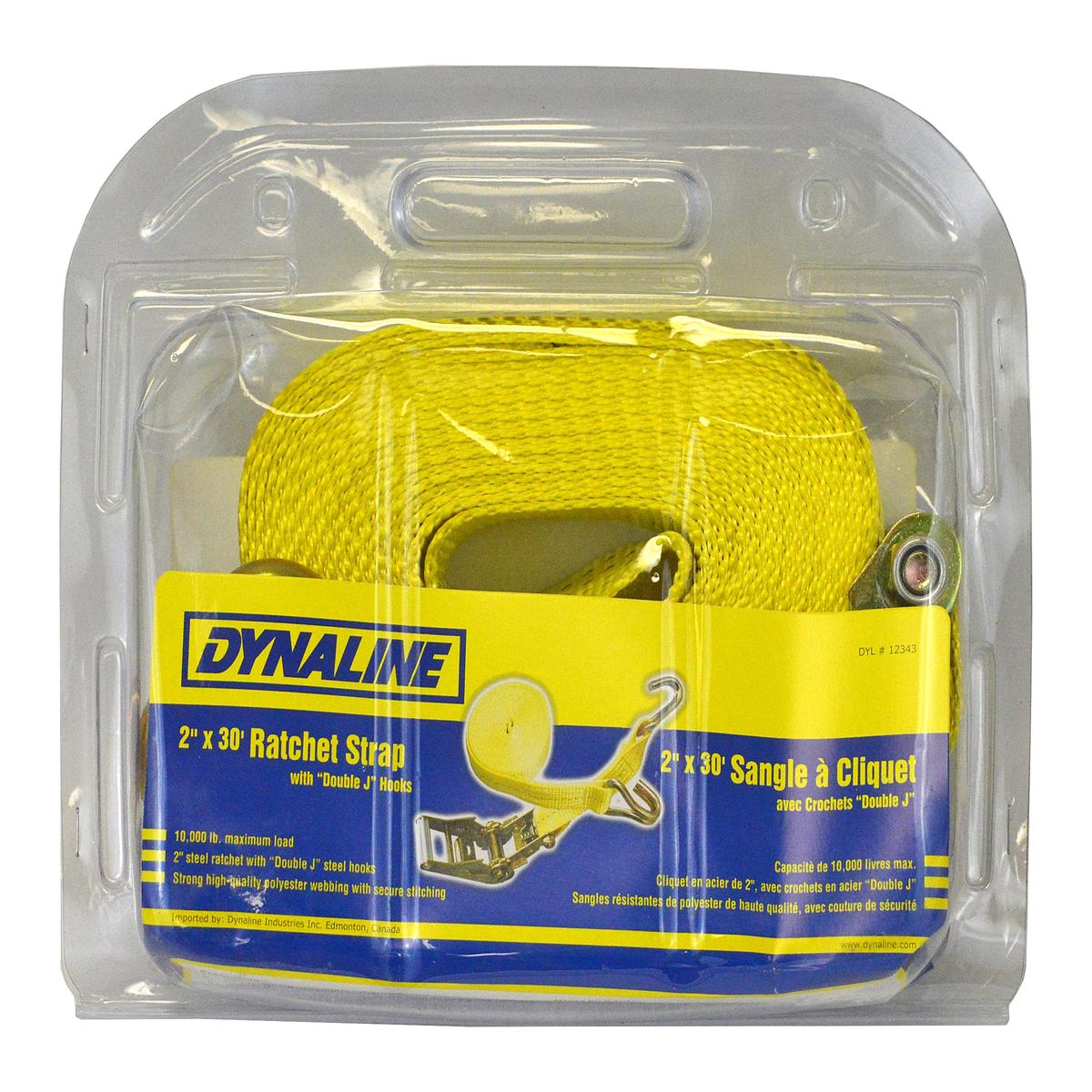 12343, RATCHET STRAP 2 X 30′ J-HOOKS 10000LBS
