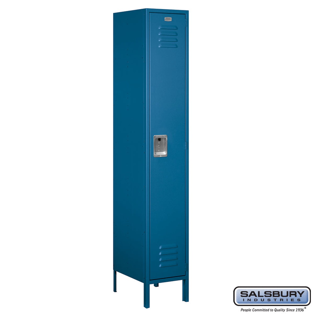 15″ Wide Single Tier Standard Metal Locker – 1 Wide – 6 Feet High – 15 Inches Deep – Blue – Unassembled