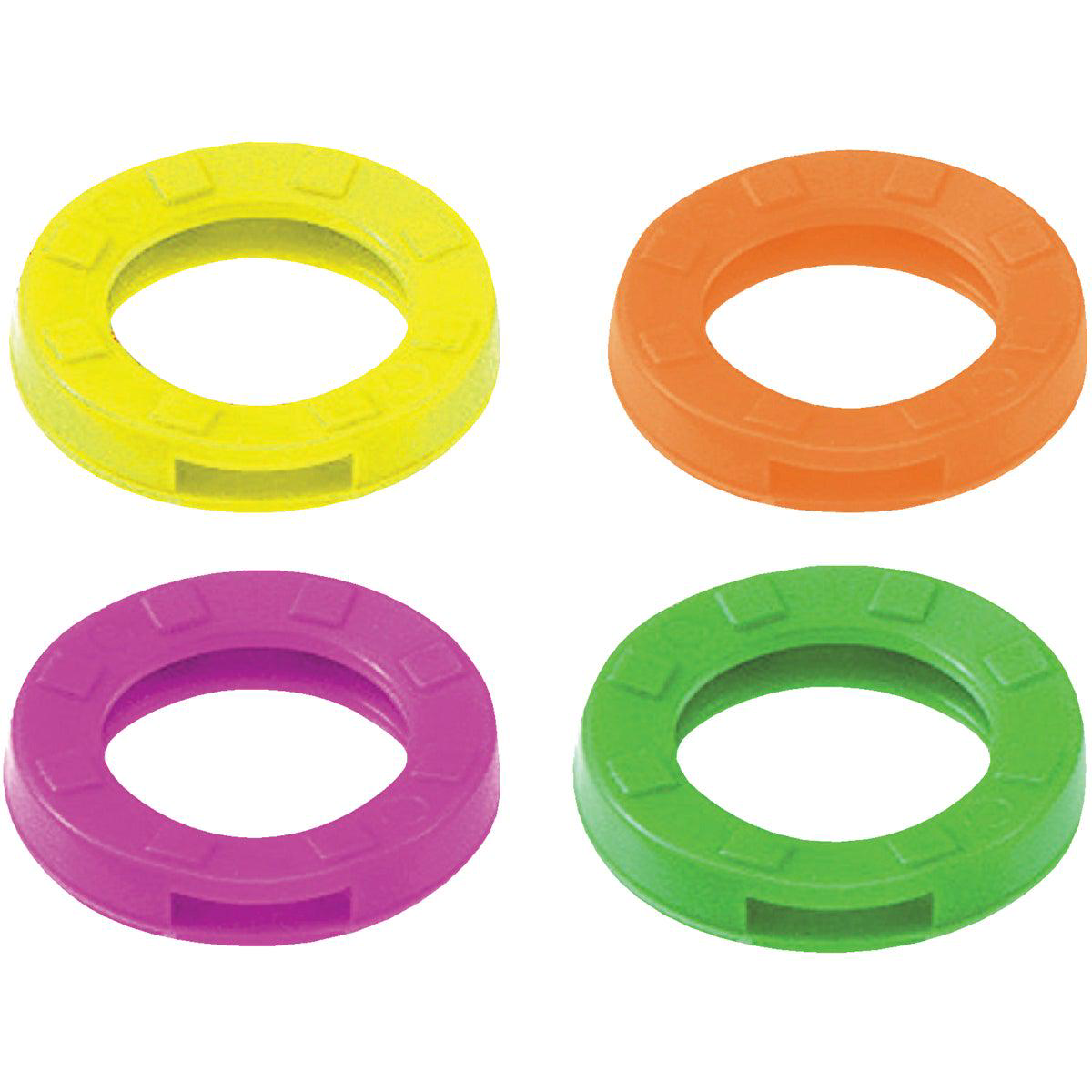 Lucky Line Vinyl Medium Size Key Identifier Ring Assorted Neon Colors (200-Pack)