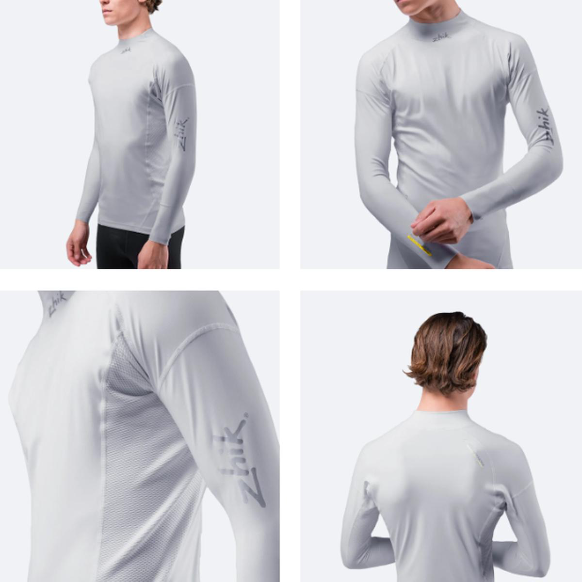 ZHIK Mens Eco Spandex UPF50 Long Sleeve Rash Guard 8211 PLATINUM XXL