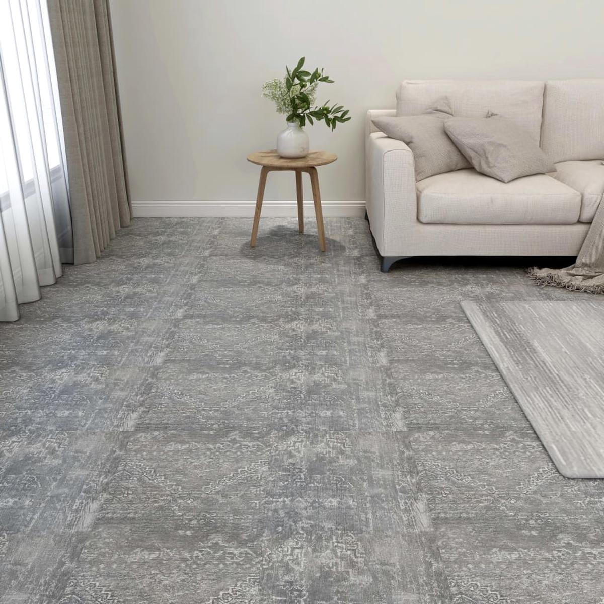 Berkfield Self-adhesive Flooring Planks 20 pcs PVC 1.86 m_ Concrete Grey