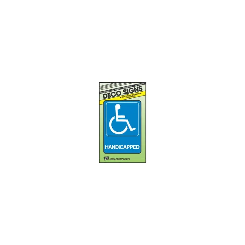 "Handicapped" Sign, Blue & White Plastic, 5 x 7-In.