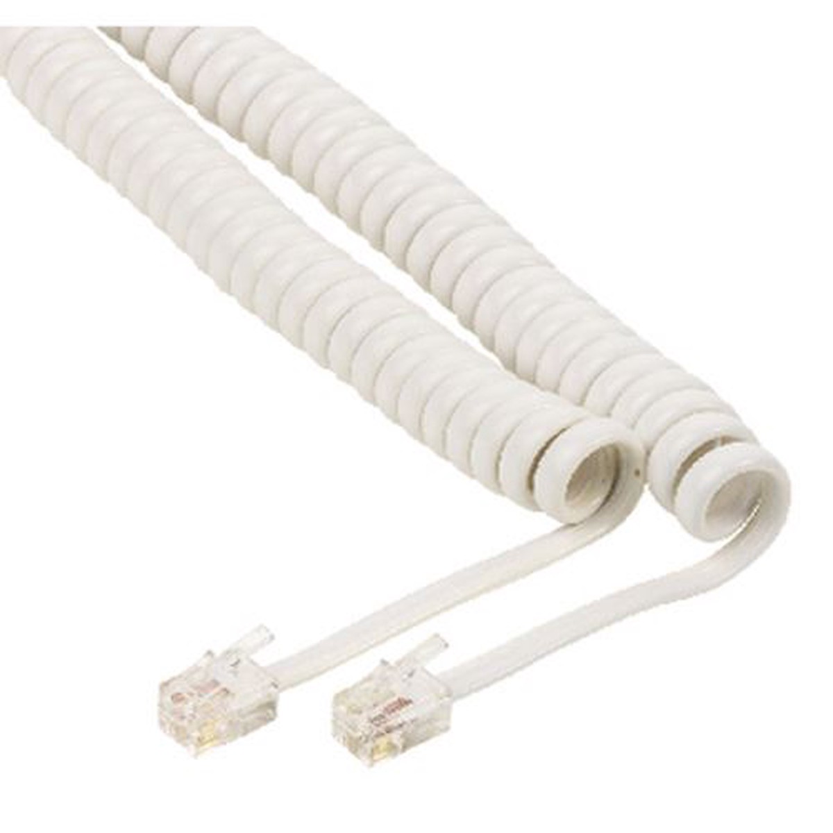 (Disc) Glaxio Coiled headset cable RJ10 male to RJ10 male 5m white VLTP90100W50 LL IG1.LL.100 Stocked GETR