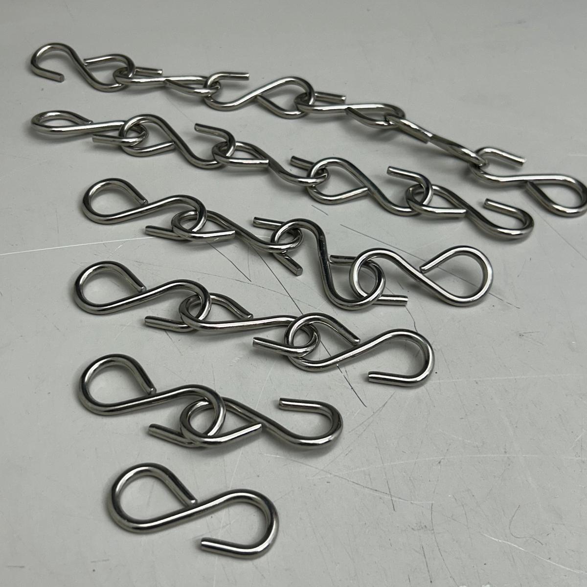(1 Bag, 300 PCS) Heavy-Duty Stainless Steel S-Hooks For Swings,Hammocks, Tent Setting ETC 2" Overall Length