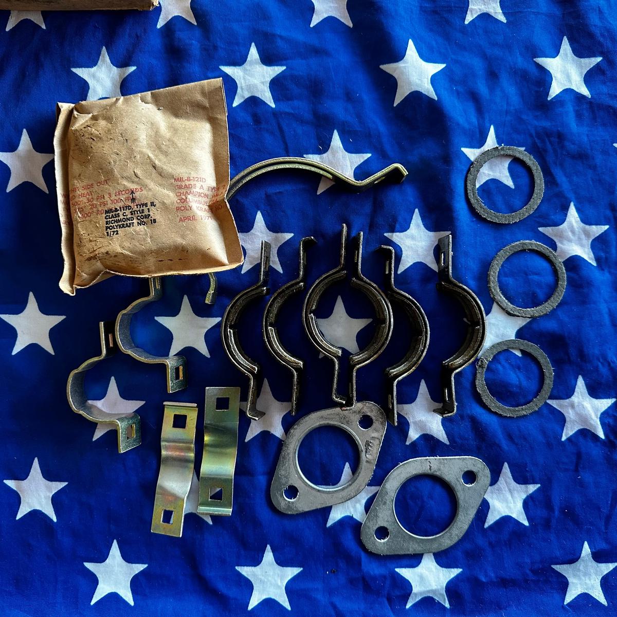 RARE M151 Series NOS Early Style Exhaust Clamp kit