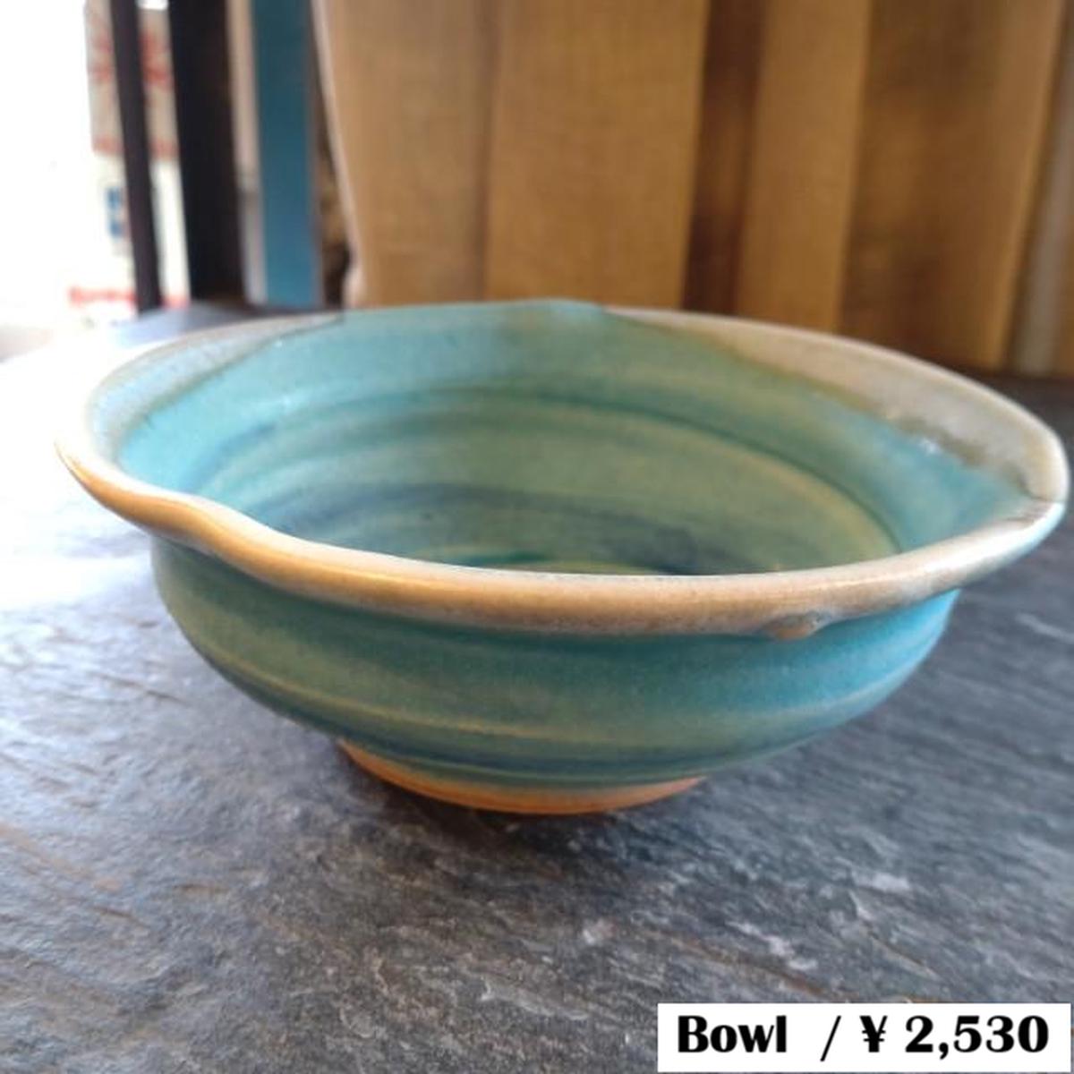 [Mashiko Ware] Mashiko Ware Flower Bowl, Medium Turquoise Meal, Made in Japan